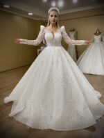 Floransa - Wholesale Tulle Wedding Dress with Shoulder - full