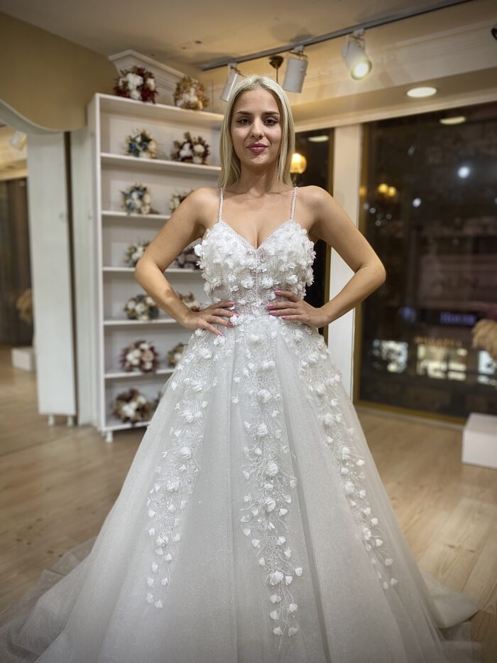 Katanya - Wholesale 3D Lace Wedding Dress - front