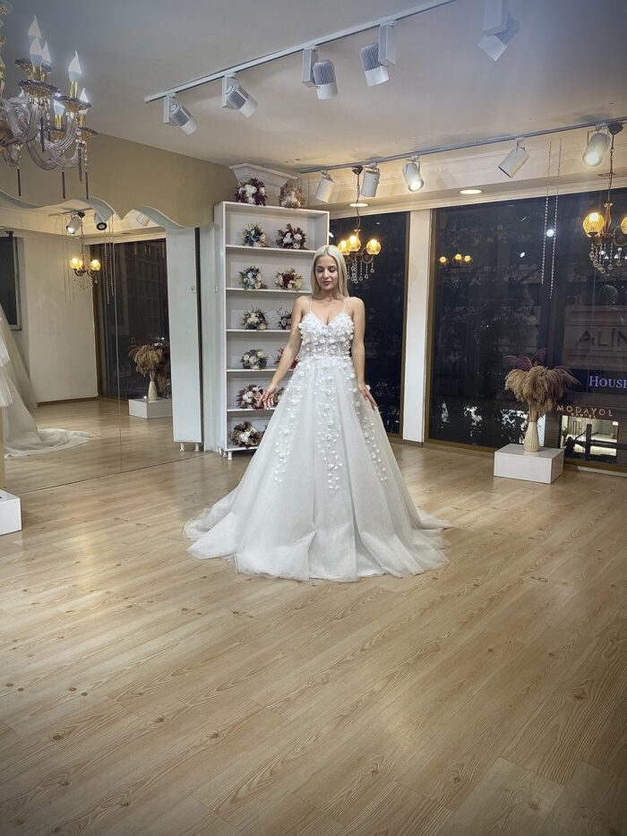 Katanya - Wholesale 3D Lace Wedding Dress - front full