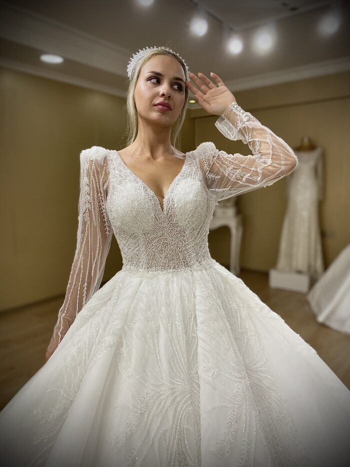 Lucid - Wholesale A-form wedding dress - front detail