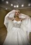 Roma - Wholesale wedding dress model with tulle cape, flower lace - front