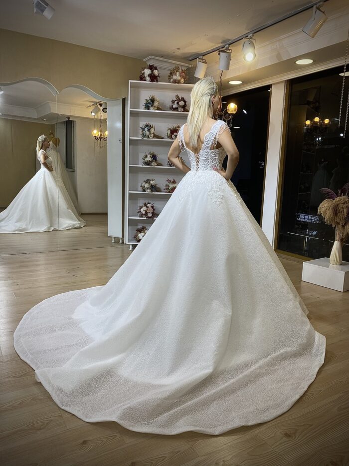 Torino - Wholesale A-form Wedding Dress - back full
