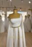 25111 - Chiffon white and gold wedding dress